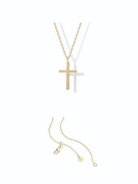 PAVOI 14K Gold Plated Cubic Zirconia Cross Pendant Necklace